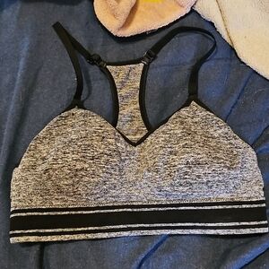 Athletic Works Heathered Black Sports Bra